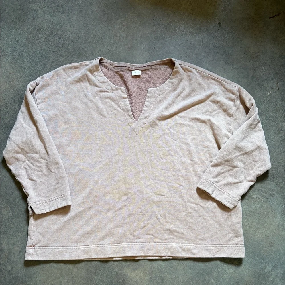 Poetry • Boxy V-Neck Pullover Sweater Hemp Cotton Mix Size US 18
